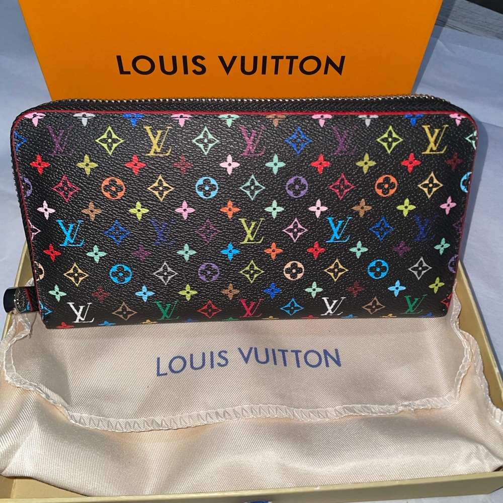 Louis Vuitton Zippy Wallet with Black Multicolored Monogram x Murakami AR1221
